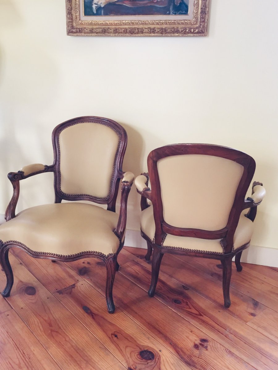 Pair Of Louis XV Armchairs-photo-3