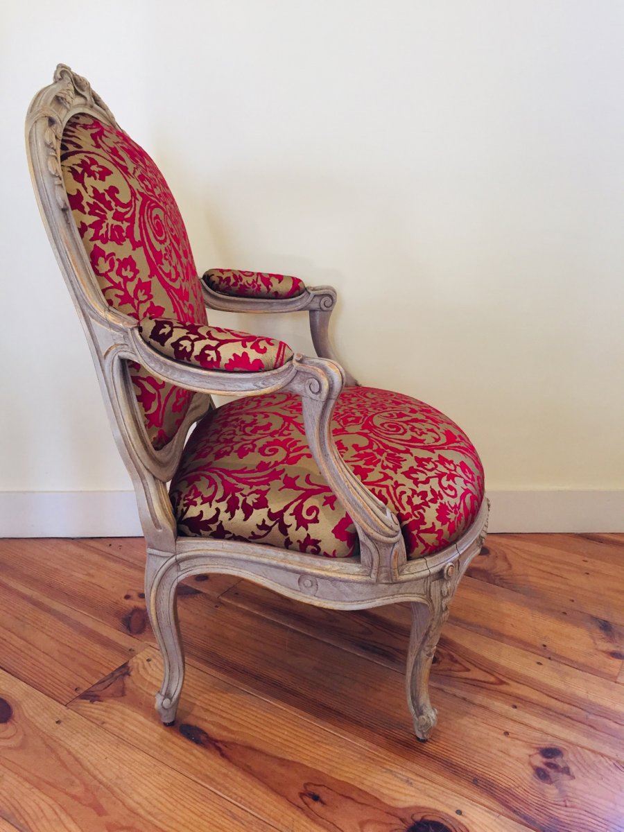 Louis XV Armchair At La Reine With Frame-photo-3