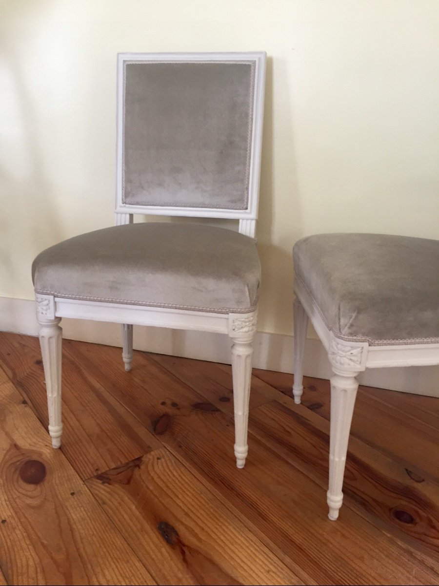 Pair Of Louis XVI Chairs Stamped Sené-photo-4