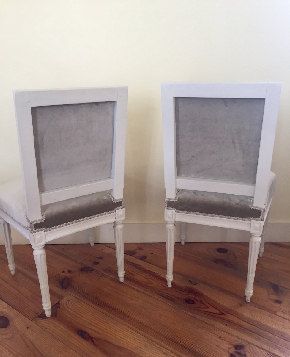 Pair Of Louis XVI Chairs Stamped Sené-photo-2