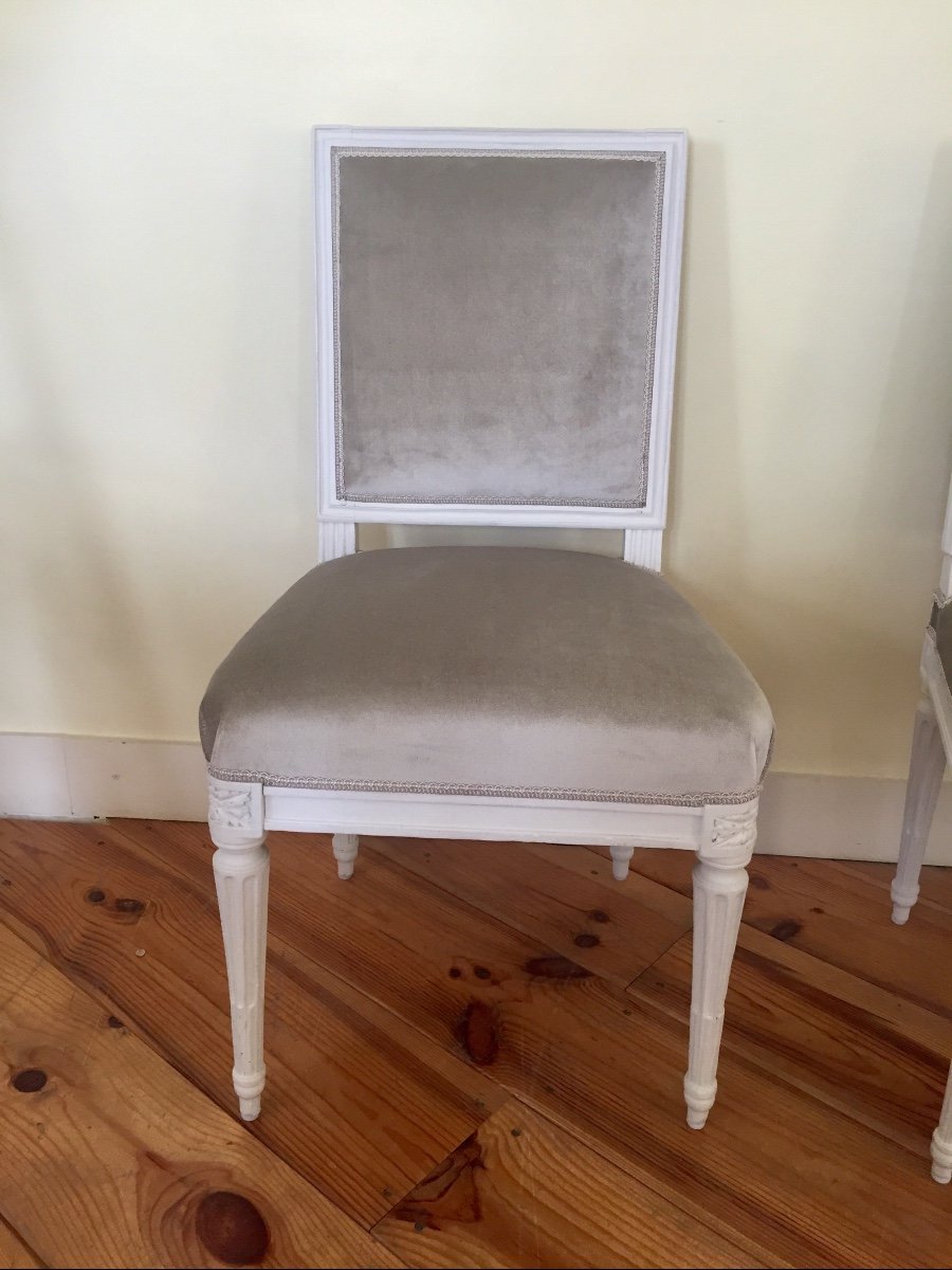 Pair Of Louis XVI Chairs Stamped Sené-photo-7