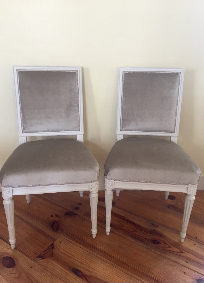 Pair Of Louis XVI Chairs Stamped Sené