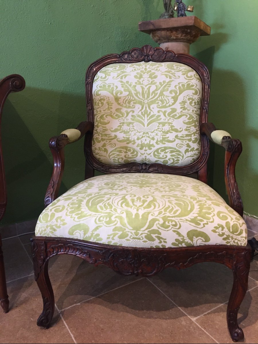 Fauteuil à Châssis D’époque Louis XV -photo-3