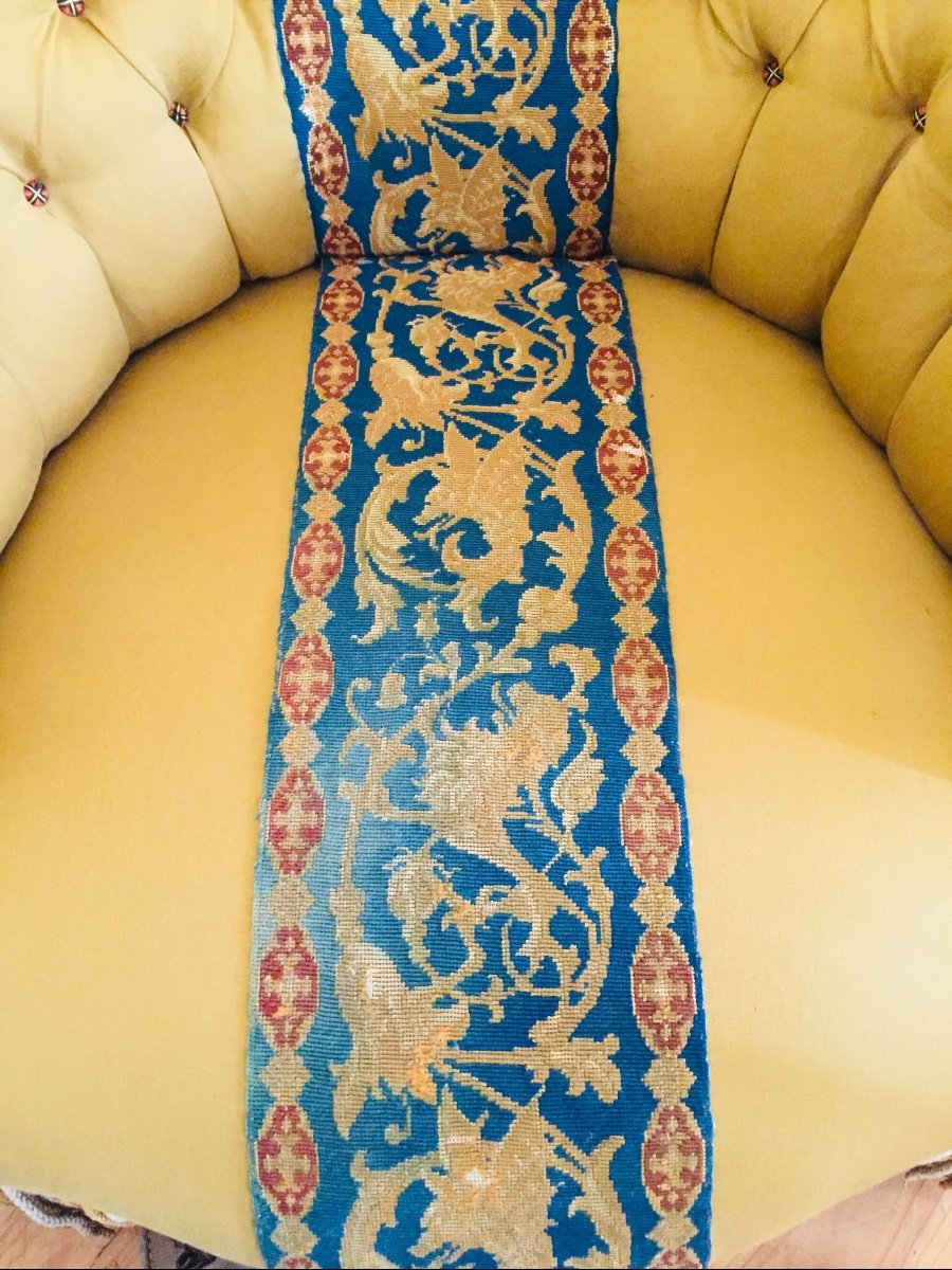 Napoleon III Upholstered Armchair-photo-6