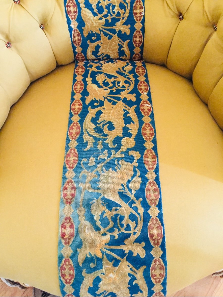 Fauteuil Capitonné D’époque Napoléon III -photo-6