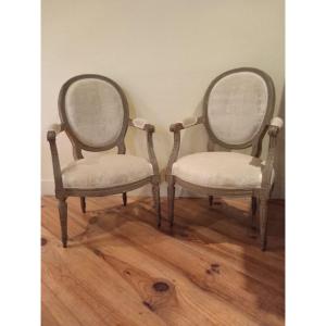 Pair Of Louis XVI Period Armchairs