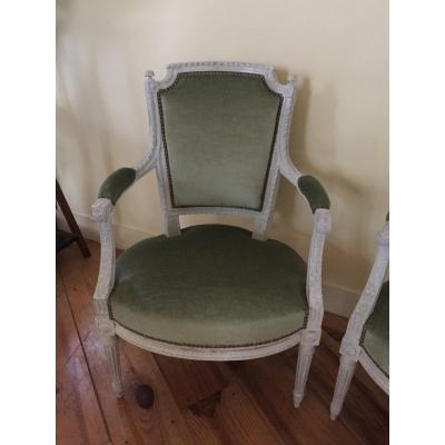 Paire De Fauteuils Louis XVI 