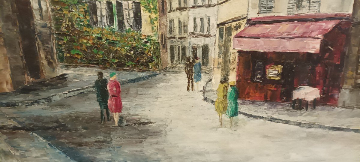 Painting Paris Montmartre Signed A Monoky 1960-photo-3