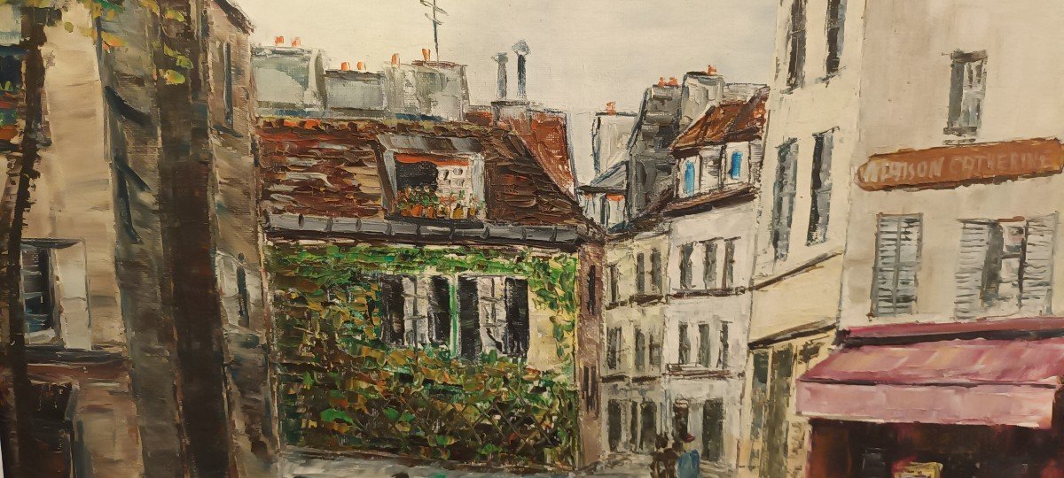 Painting Paris Montmartre Signed A Monoky 1960-photo-4