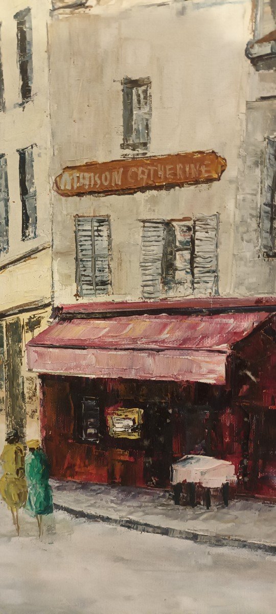 Painting Paris Montmartre Signed A Monoky 1960-photo-3