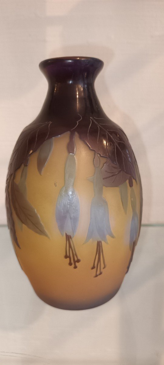 Vase à Décor De Fuchsias Par Gallé-photo-4