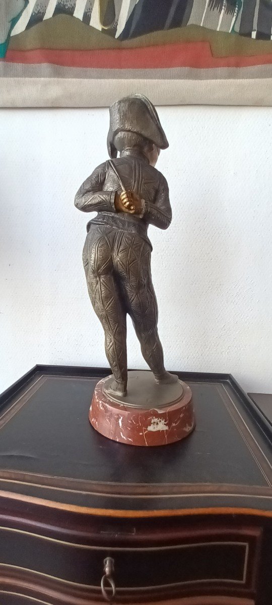 Sculpture Belge En Bronze Arlequin commedia Della'arte -photo-3