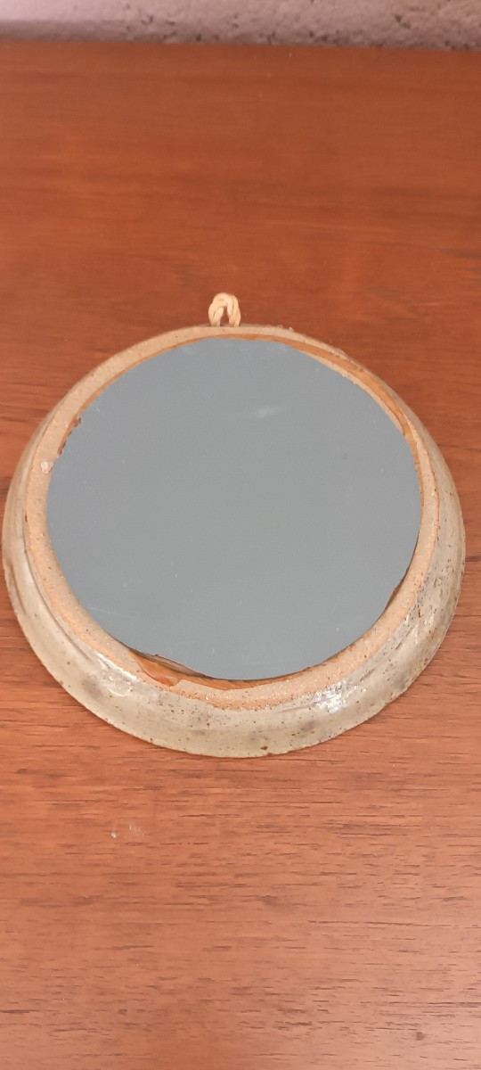 Miroir 1960 ceramique la borne signé catido-photo-2