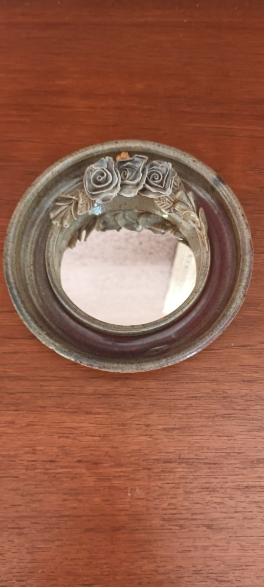 Miroir 1960 ceramique la borne signé catido-photo-4