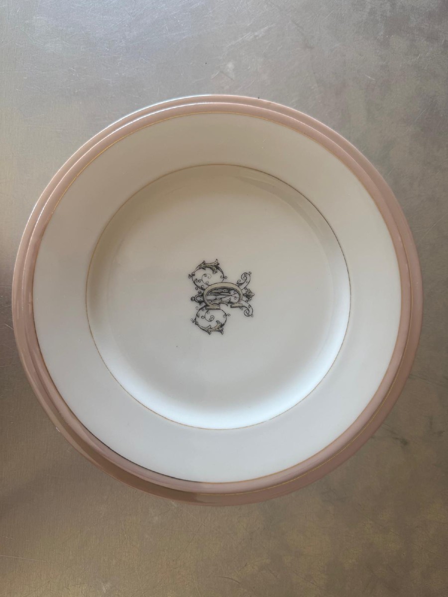 Service porcelaine de Paris h beziat or -photo-2