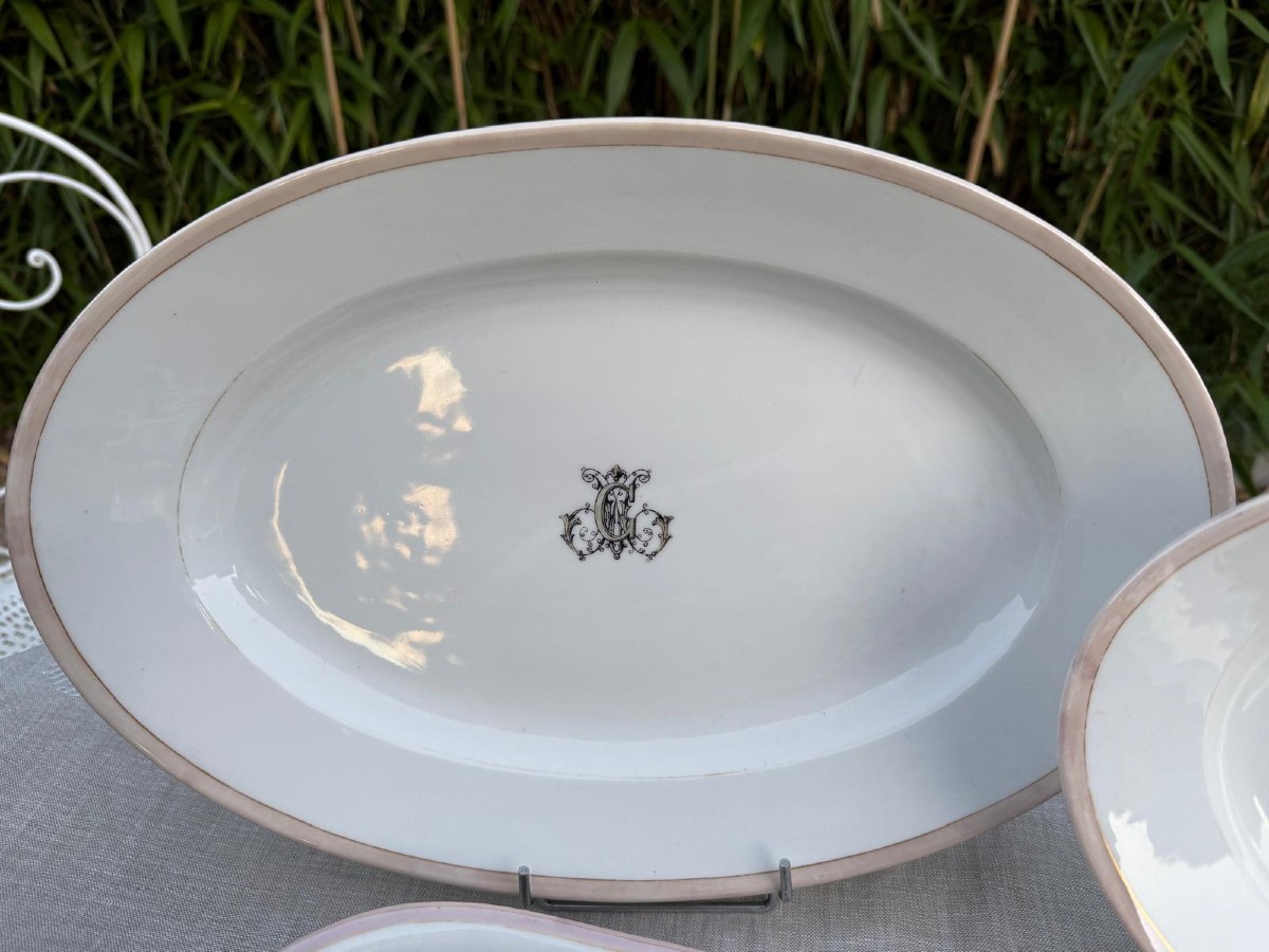 Service porcelaine de Paris h beziat or -photo-4