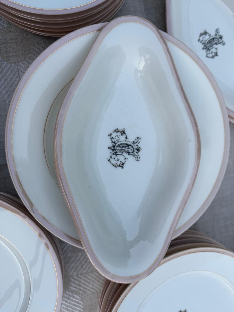 Service porcelaine de Paris h beziat or -photo-1