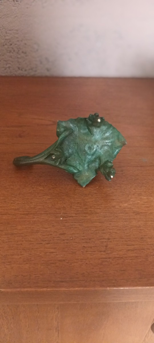 Candle Holder Signed Barye With Plant And Vine Decoration-photo-2