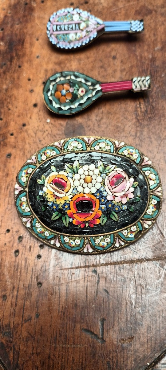 Broches en micro mosaique italie 