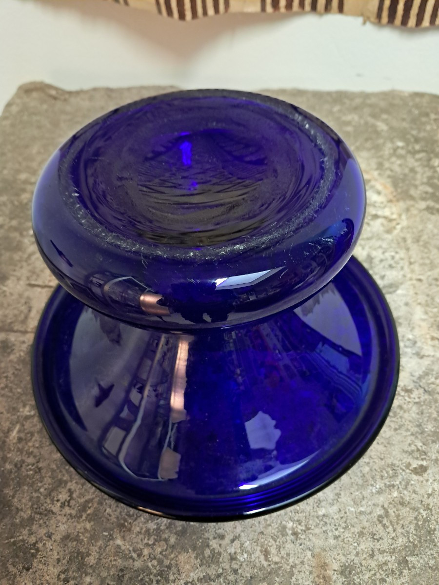 Bordeaux Blue Glass Spittoon-photo-3
