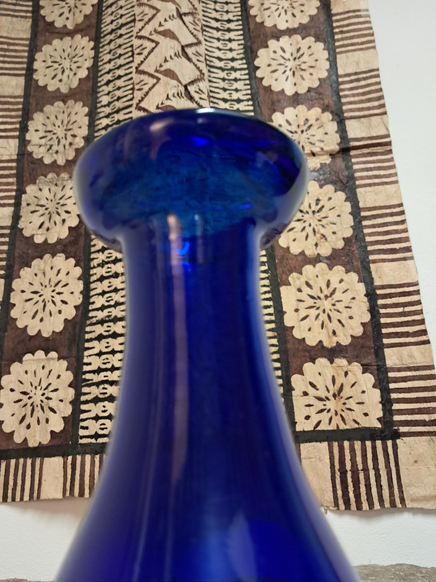 Vase en verre bleu de bordeaux maison boyer-photo-4
