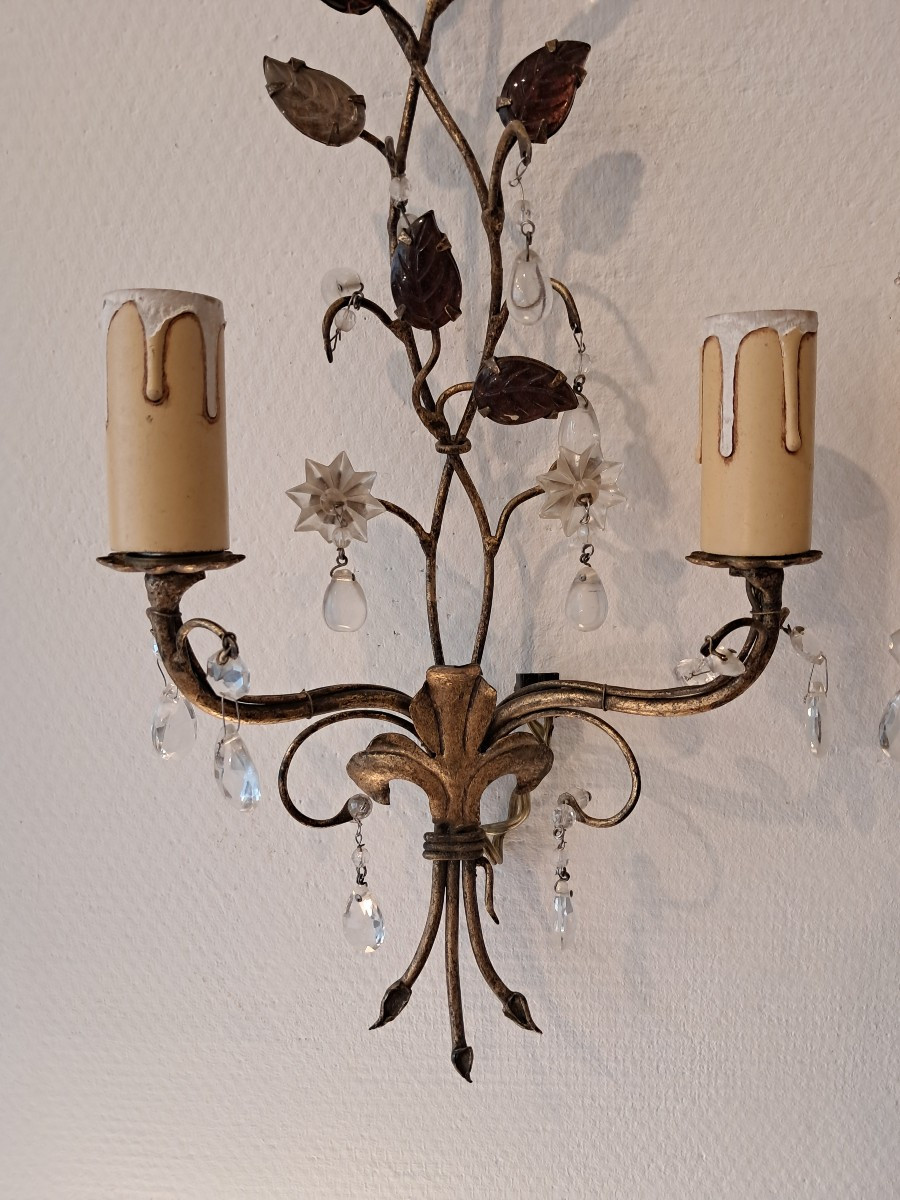 Pair Of 1950s House Ring Wall Sconces -photo-3