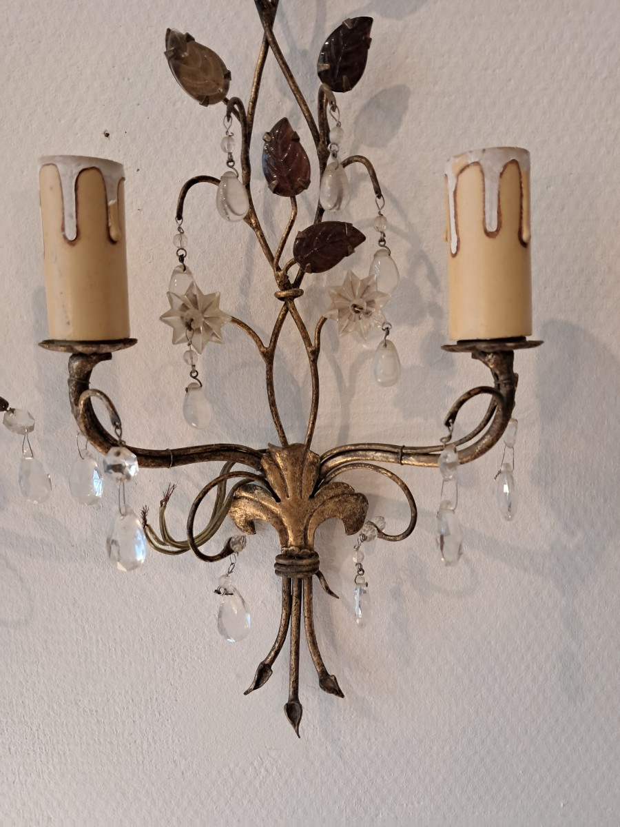 Pair Of 1950s House Ring Wall Sconces -photo-1