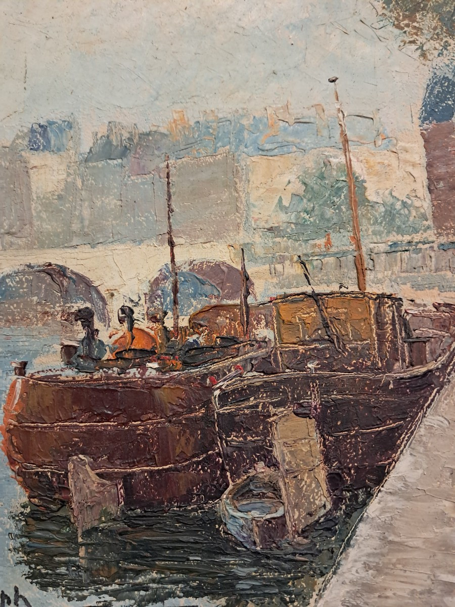 Oil On Cardboard, Which Of Seine Paris Ristat 43-photo-2
