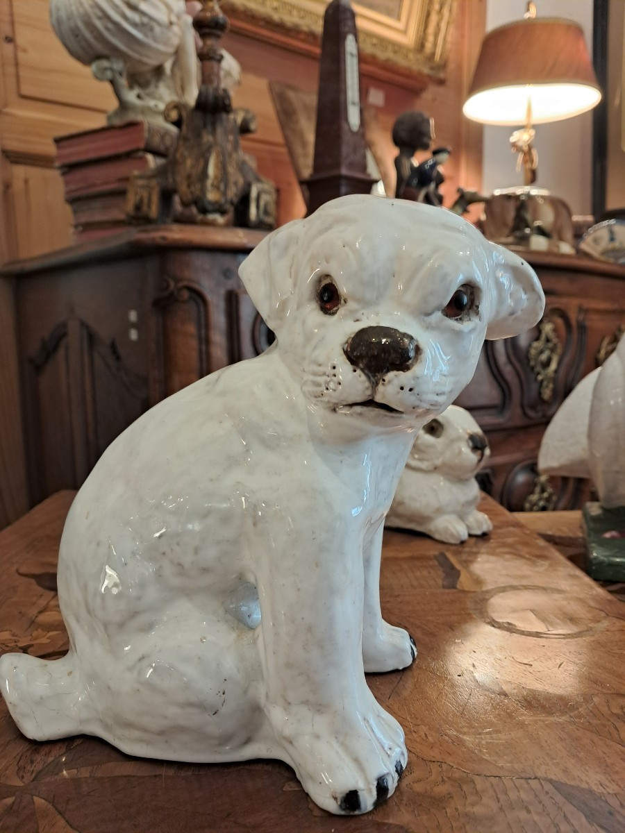 Bouledogue en faience de bavent 