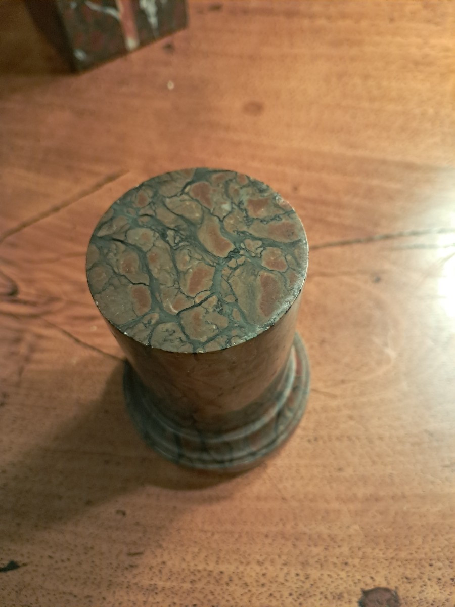 Colonne pour statuette  en marbre XIX ème -photo-2