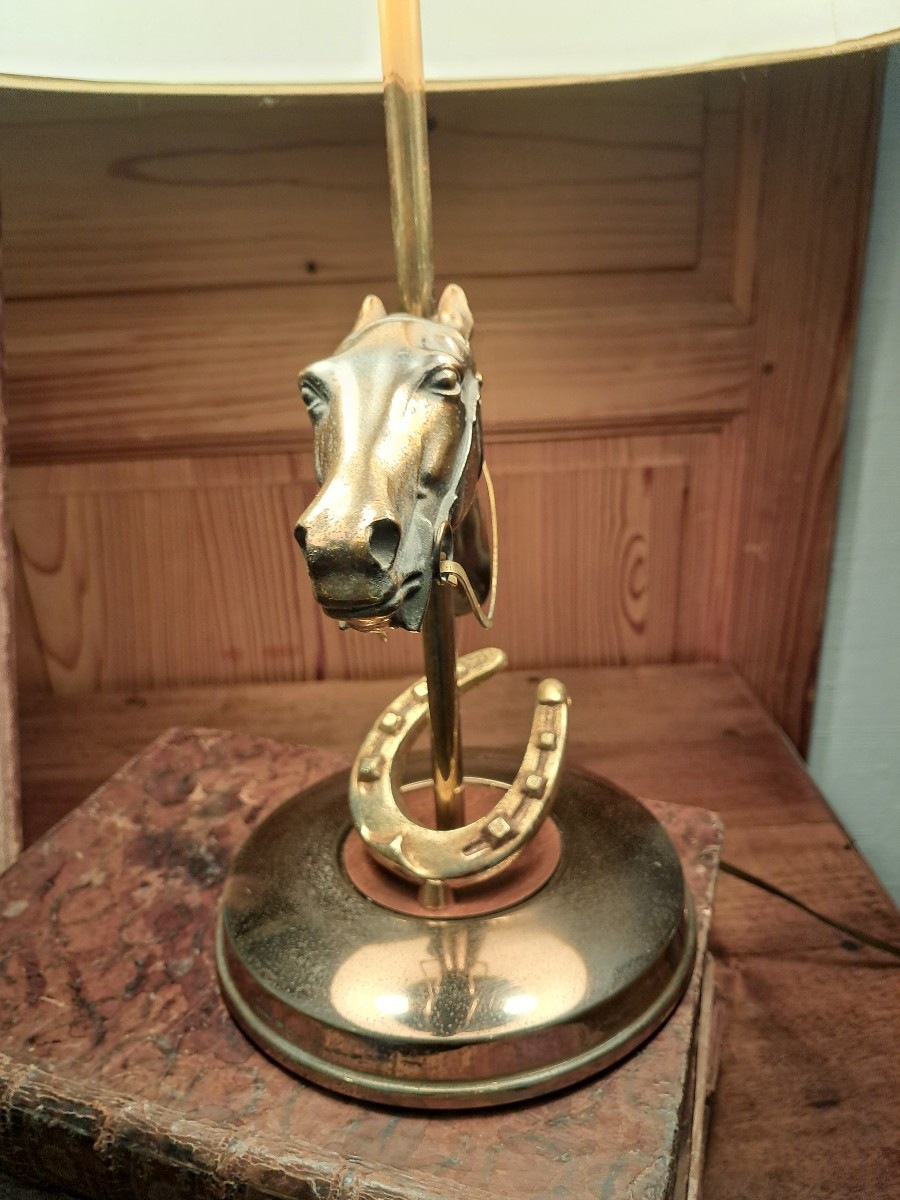 1950s Lamp With A Horse Riding Theme-photo-3