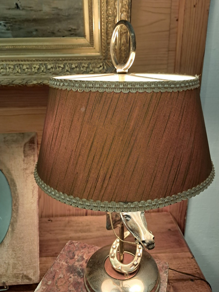 1950s Lamp With A Horse Riding Theme-photo-1
