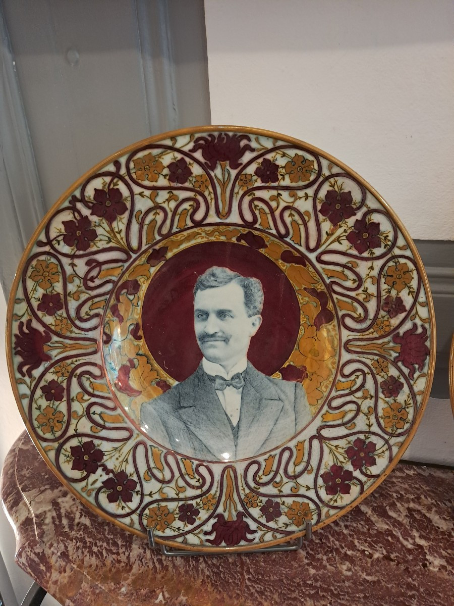 Pair Of Large Earthenware Platters -photo-2