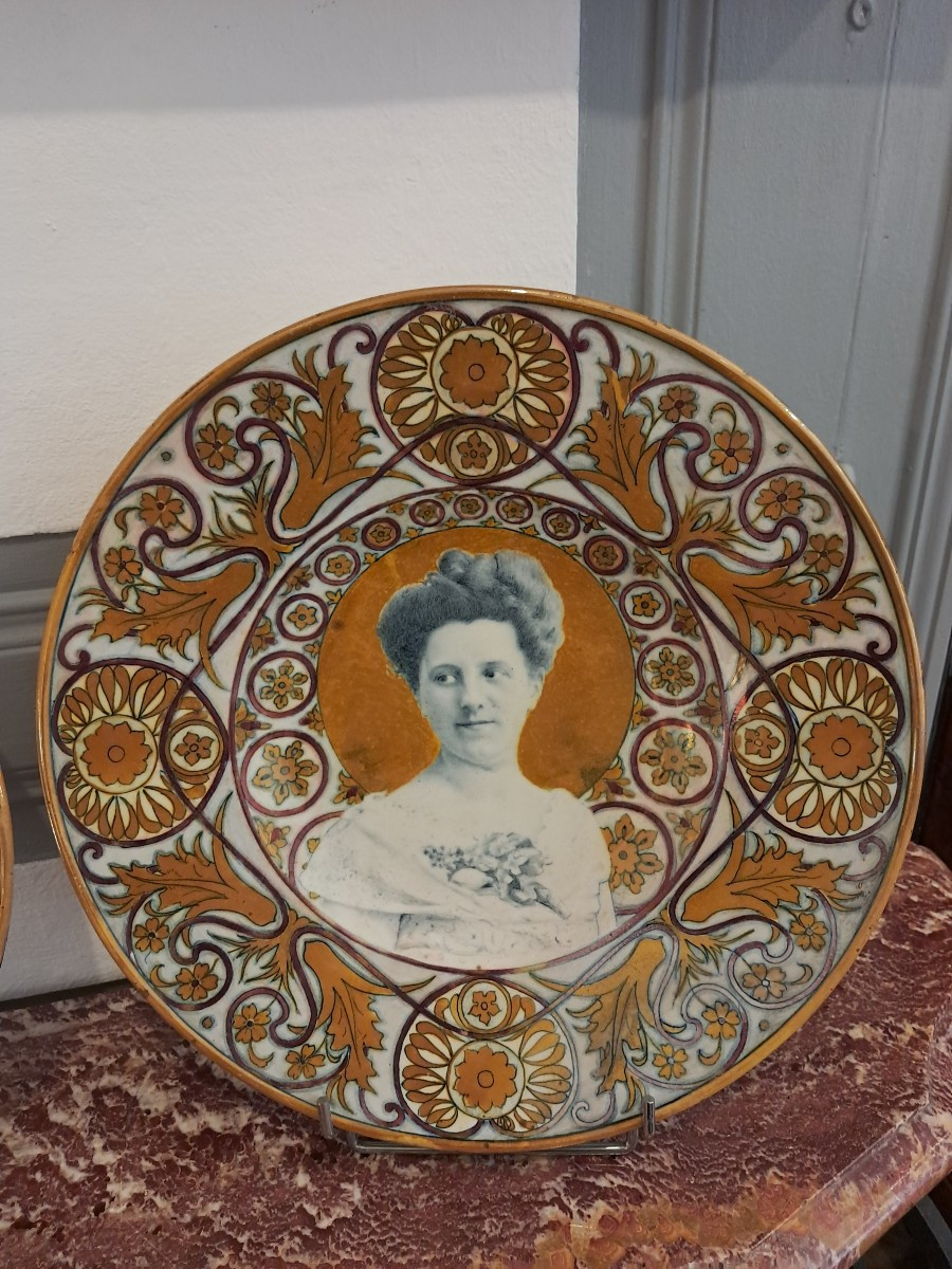 Pair Of Large Earthenware Platters -photo-3