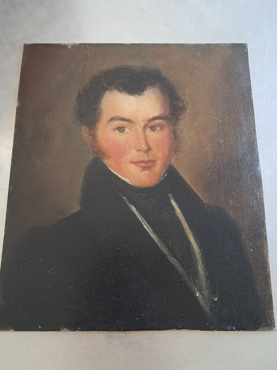 Portrait début 19 ème sur zinc