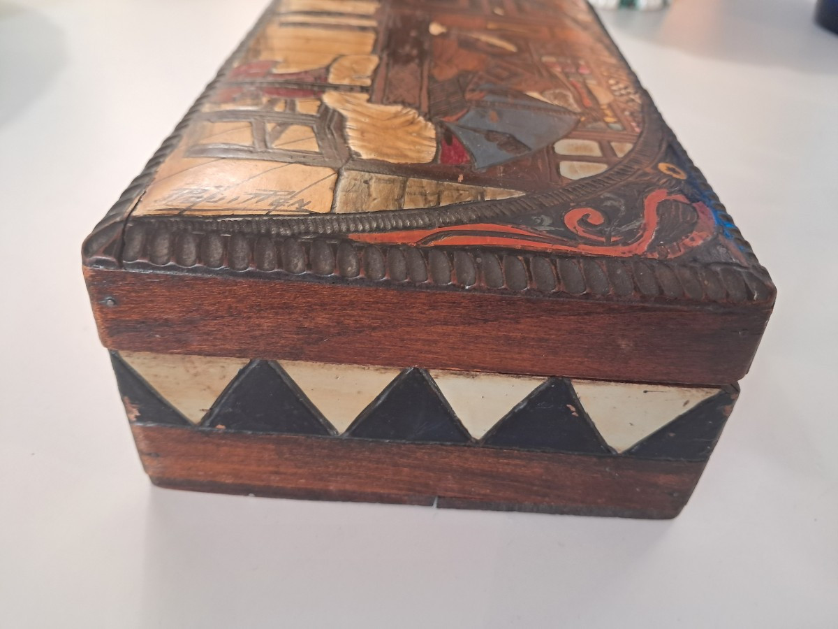 Breton Box Painted By Paul Fouillen Quimper-photo-2