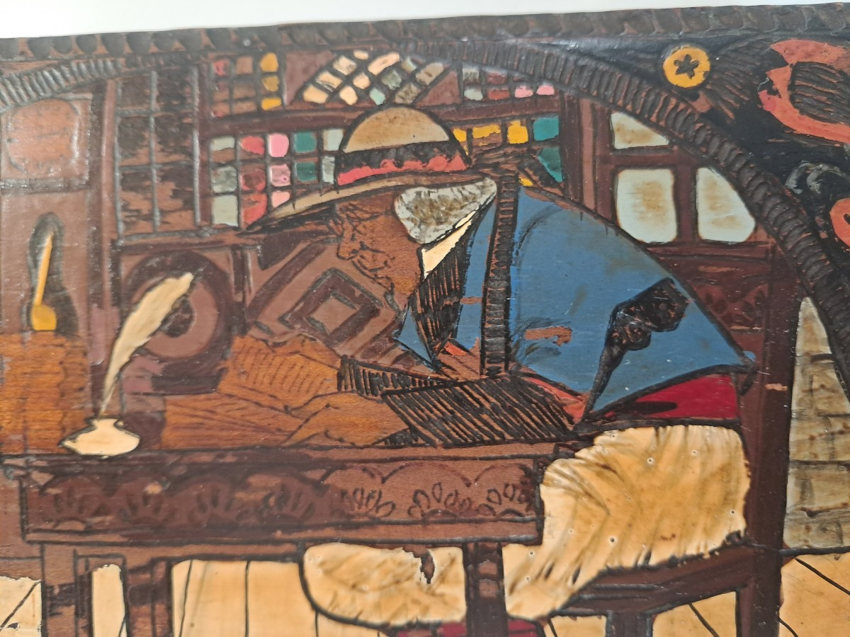 Breton Box Painted By Paul Fouillen Quimper-photo-3