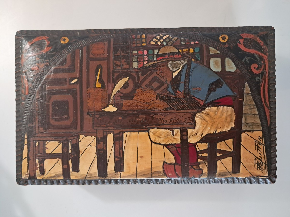 Breton Box Painted By Paul Fouillen Quimper