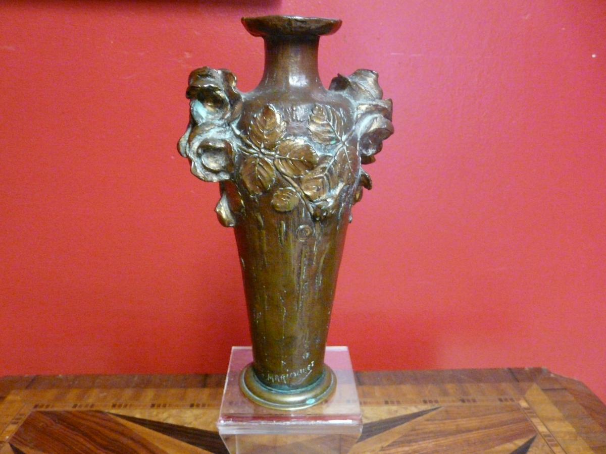 Vase En Bronze Albert Marionnet Art Nouveau