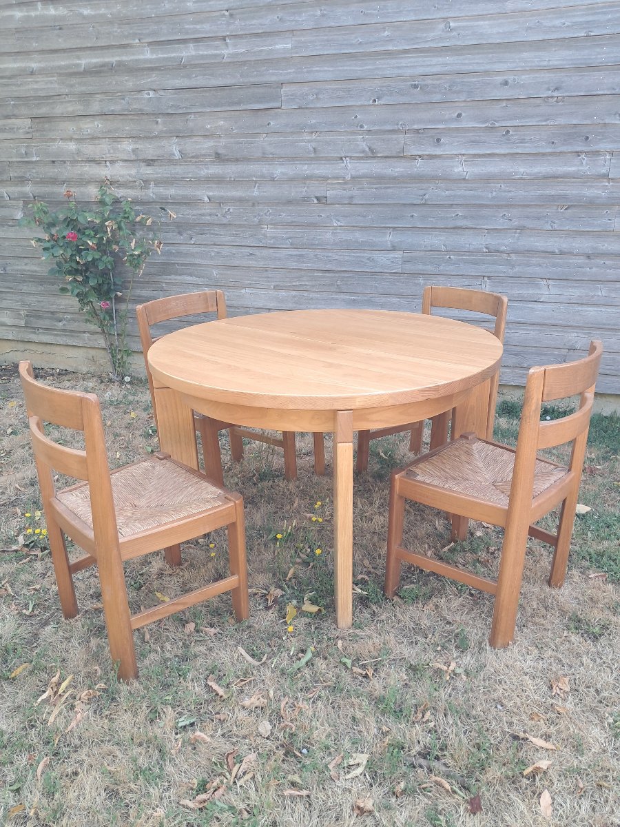 Round Table And 4 "regain" Chairs  Chapo 