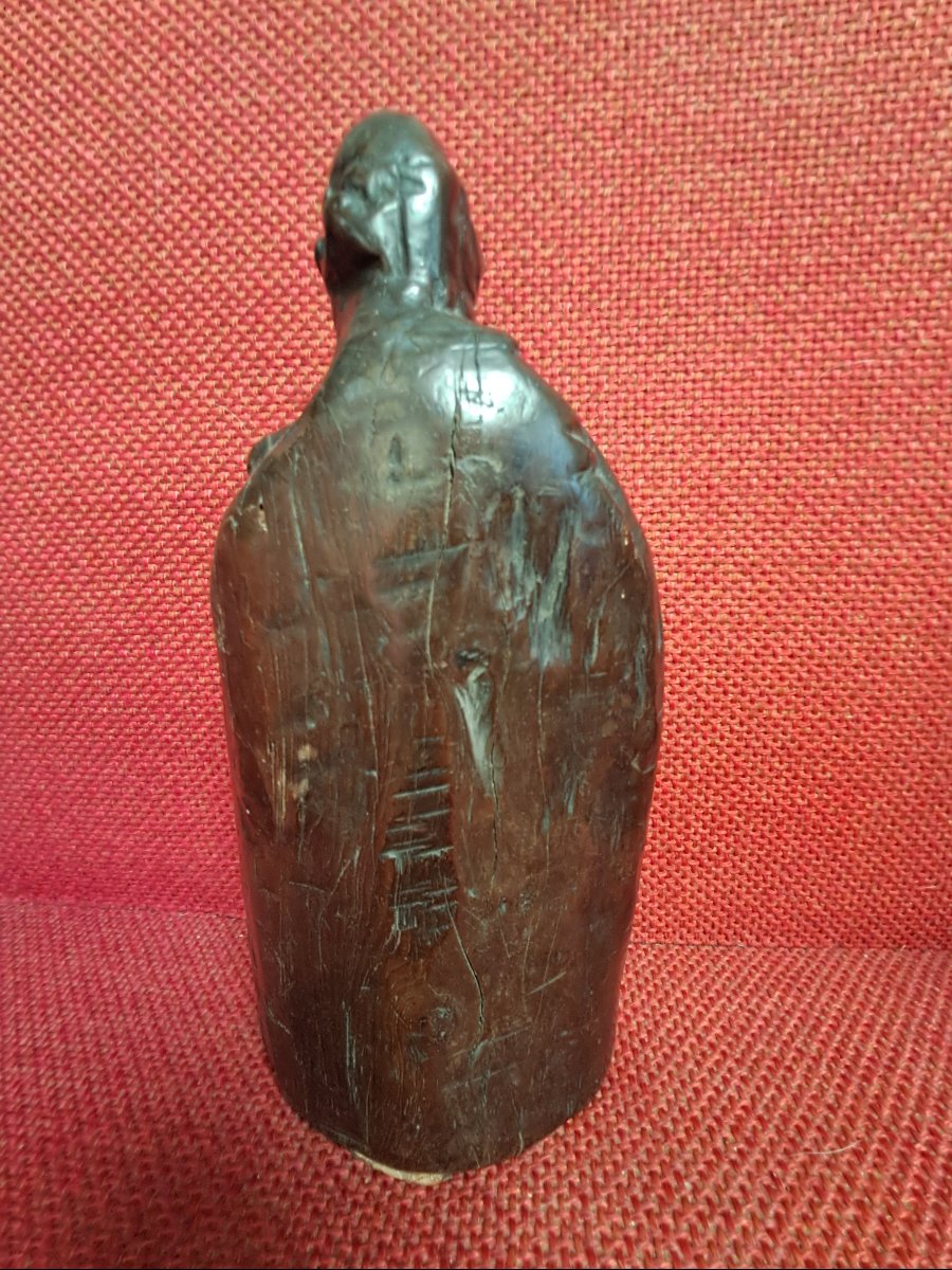 Statue religieuse pelerin en bois 18 eme-photo-3