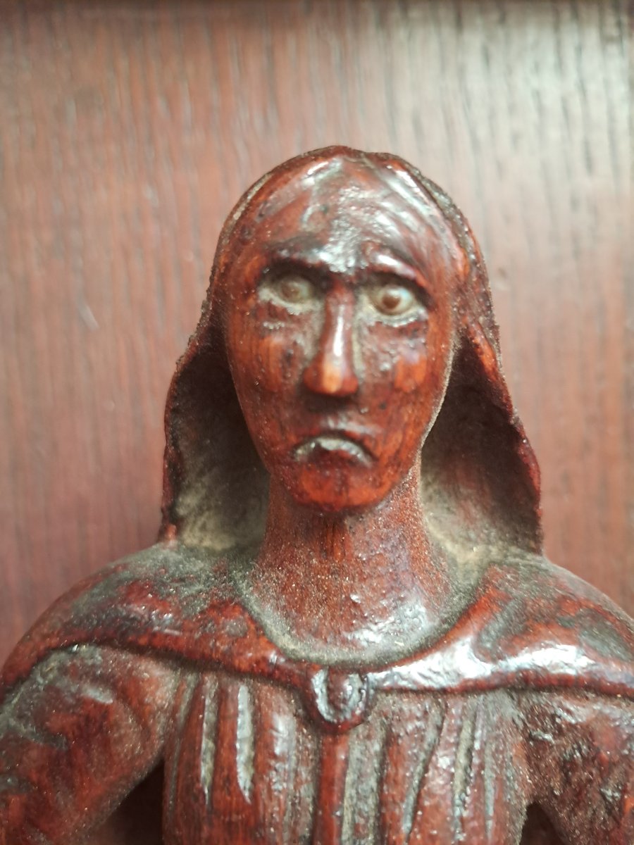 Wooden Sculpture Depicting Eve And The Serpent.-photo-2