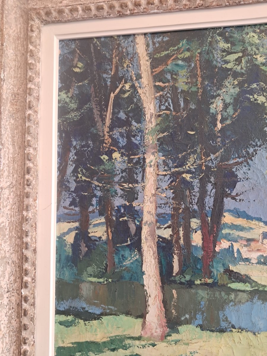 Large Painting By Gaston Balande-photo-2