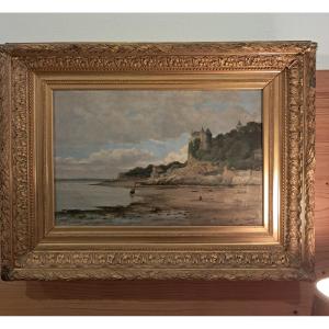 Marine Painting Of Pornic By Combe Velluet In 1882
