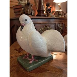 Pigeon en faience de bavent Normandie 