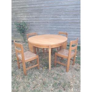 Table ronde et 4 chaises maison regain chapo