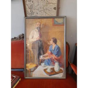 Large Gouache From 1937 Signed Louis Riou