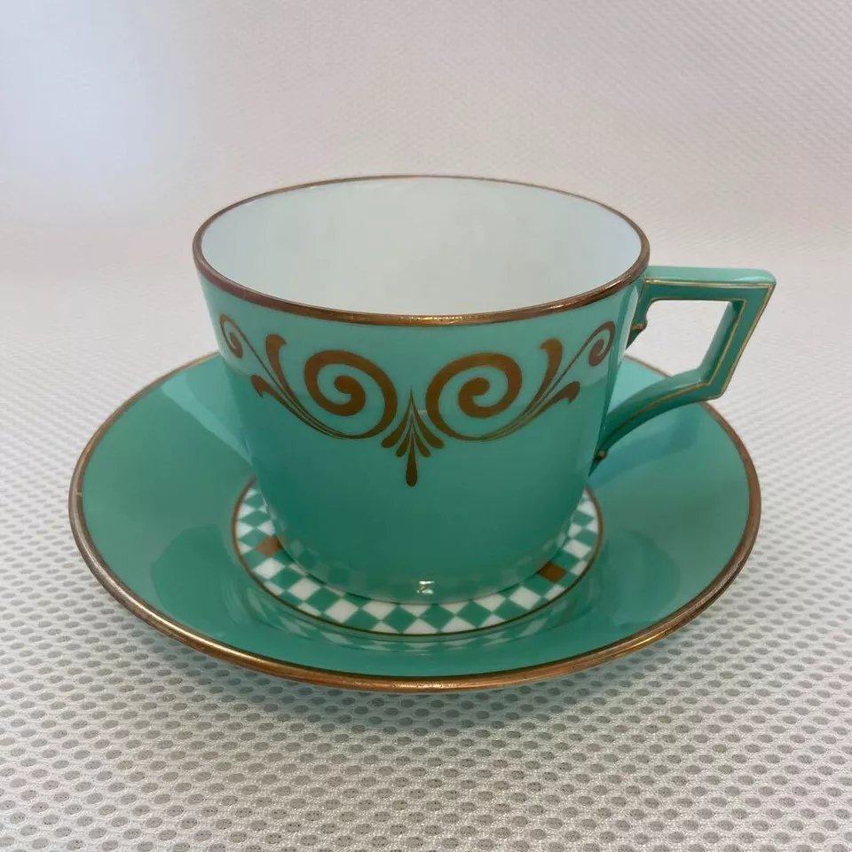 Richard Ginori Tea And Coffee Set Designed By Claudio La Viola, "amadeus Green," Circa 1990-photo-2