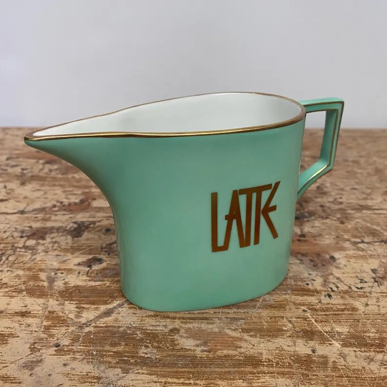 Richard Ginori Tea And Coffee Set Designed By Claudio La Viola, "amadeus Green," Circa 1990-photo-4