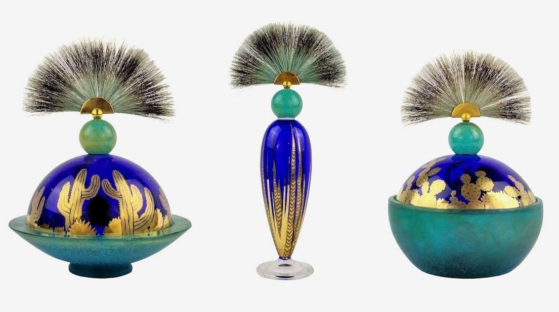 Daum Frères  Hilton Mcconnico “les Nuits Mexicaines” (three Pieces), Circa 1970-photo-2